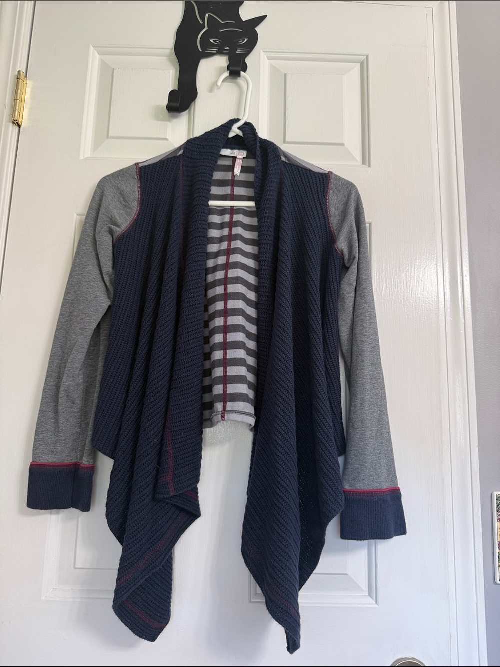 Matilda Jane Navy, Gray & Pink Girls' Open-Front Layered Cardigan